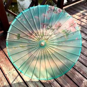 Vente en gros de parasol en bambou fait main décoratif écologique Papier imperméable Art populaire Fleur Design peint certifié CE pour - Product Image 2