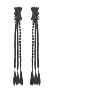 ต่อผมหางม้าถักเปียคู่แบบโทริส สไตล์ Y2K ที่ดูสมจริง ทำด้วยมือด้วยลวดทนความร้อนสูงเพื่อการจัดแต่งทรงผมที่ง่ายดาย - Product Image 5