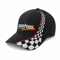 Gorra de Béisbol Estructurada de 6 Paneles Personalizada 2026, Gorra de Carreras de Sarga de Algodón Pesado con Patrón a Cuadros, Logotipo Bordado y Cierre Ajustable