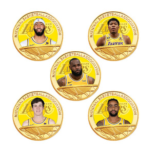 Pièces de monnaie en métal plaqué or personnalisées en gros, style anime, commémoratives pour la star du basketball <span class=keywords><strong>James</strong></span> - Product Image 6