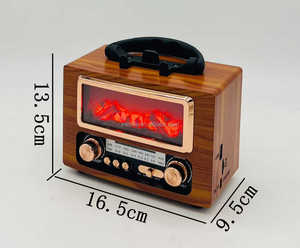 <span class=keywords><strong>Radio</strong></span> rétro ELETREE NS-901BT avec haut-parleur, Bluetooth, USB, TF, FM, AM, SW, <span class=keywords><strong>radio</strong></span> portable en bois, lumière LED effet flamme - Product Image 6
