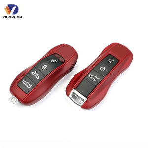 Coque de clé de voiture rouge <span class=keywords><strong>bordeaux</strong></span> pour porsche Boxster 996 Cayenne Panamera Macan 718 981 991 992 Taycan - Product Image 1