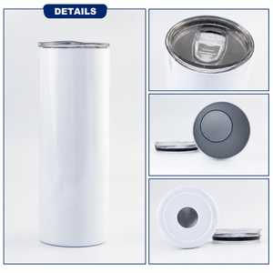 Vaso recto delgado de acero inoxidable de doble pared de 20 oz para sublimación por transferencia térmica, con pajita, para fiestas, al por mayor, desde almacén de EE. UU. - Product Image 3