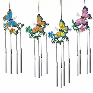 XIXI 5D Acrylic Diamond Painting DIY <b>Wind</b> <b>Chimes</b> Kit Crystal Suncatcher Butterfly Pendant Seascape Decor Handmade Craft - Product Image 4