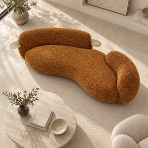 Asymmetrical <b>Sofa</b> Solid <b>Wood</b> Inner <b>Frame</b> Imported Russian Larch Multi-layer Solid <b>Wood</b> Board 45D High Density Foam U-shaped - Product Image 3