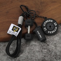 Gantungan Kunci Barbel Mini Kreatif dari Paduan Seng, Model H-0653, Gaya Modern Simpel untuk Pasangan, Tas Mobil, Olahraga