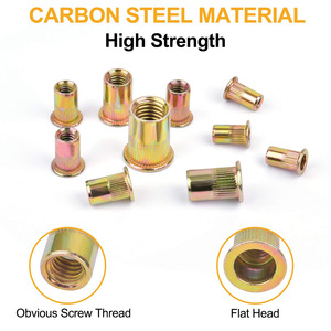 230Pcs Rivet Nuts Set Carbon Steel Zinc Plated Push In Knurled Head SAE Standard Assorted Sizes - Product Image 5