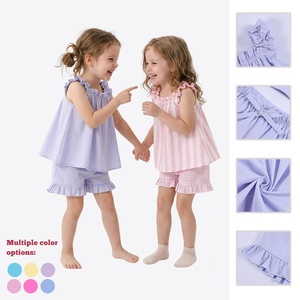 Set <span class=keywords><strong>di</strong></span> <span class=keywords><strong>Abbigliamento</strong></span> Estivo per Bambine, Outfit Casual per Bambini, Vestiti per Bambine Piccole, Vendita all'Ingrosso con MOQ Basso - Product Image 1