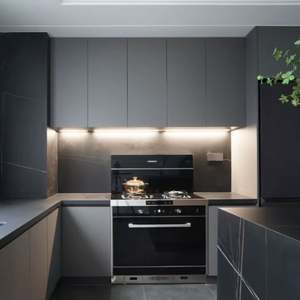 Juego completo de gabinetes de cocina modernos de madera maciza de alta calidad personalizados para un diseño de cocina lujoso - Product Image 1