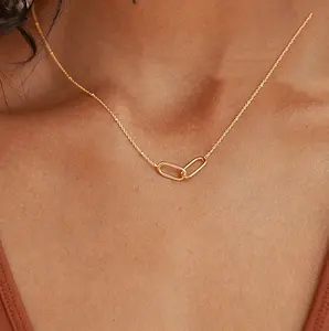 Inspire Schmuck Edelstahl Minimalistisch Exquisite Authentisch 18K Gold vergoldet Mode gekoppelt Unendliche Herzanhänger für Schwester