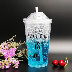 Gobelet à café en plastique PE à double paroi de 18 oz avec couvercle et paille, design pratique à ouvrir, matériaux écologiques recyclables, logo personnalisé, soucoupes - Product Image 5