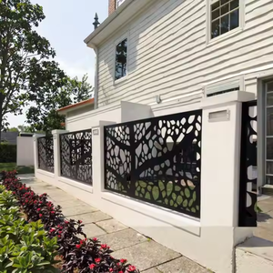 Divisor Plegable de Acero Corten Estilo Art Deco, Pantalla de Privacidad Exterior de Metal Cortada con Láser, Personalizable, Hecho en China - Product Image 6