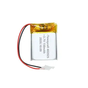 402025 150mAh 3.7v rechargeable li ion battery with wire and pulg