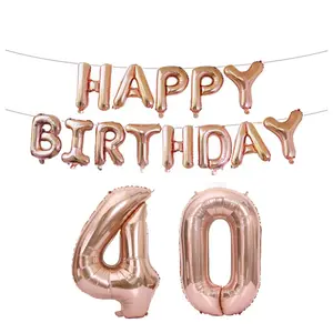 ホットセールお誕生日おめでとう手紙と番号バルーンアルミホイルバルーンセット装飾ベビーシャワーパーティーイベントの装飾