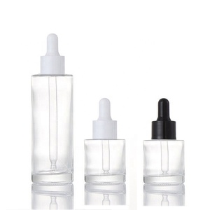 Flacon en verre transparent pour huile essentielle, cylindrique à épaule plate, 120 ml (<span class=keywords><strong>4</strong></span> oz), flacon compte-gouttes en verre transparent de luxe, 30 ml - Product Image 3