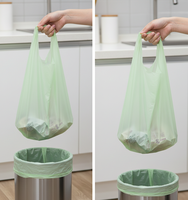 Fabricant de sacs en T-shirt compostables pour restaurants, sacs d'épicerie biodégradables de 3 gallons, OK Compost HOME ECOPRO
