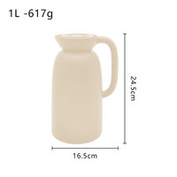Termo de Vacío de PP de 1L con Doble Pared y Revestimiento de Vidrio, Libre de BPA, Jarra Térmica de Plástico con Boquilla para Bebidas Calientes o Frías