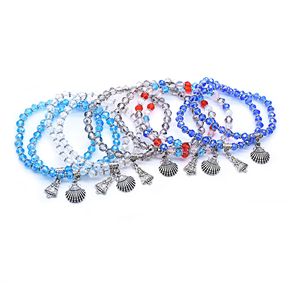 Bracelet en perles de cristal style Santiago, bracelet chapelet transfrontalier, bijoux unisexe, cadeau, bracelets à breloques en argent tibétain - Product Image 2