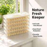 Boîte à raviolis portable améliorée pour le rangement dans la porte latérale du réfrigérateur/congélateur, boîte d'organisation en plastique de qualité alimentaire pour espaces étroits