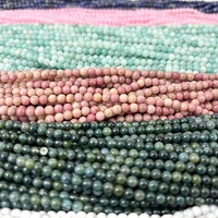Vente en gros de perles de pierres précieuses naturelles multicolores de 4 mm, perles de cristal polies, brins de perles pour la fabrication de bijoux