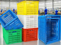 Vente directe d'usine Panier de manutention en plastique Caisses de manutention en plastique pour entrepôt de fruits Stockage de légumes