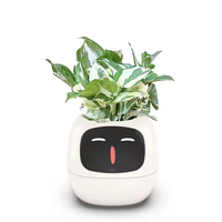 Pot de fleur automatique absorbant l'eau capteur AI Pot de fleurs numérique pour animaux de compagnie en plastique Mini Pot de plante bureau Intelligent planteur intelligent