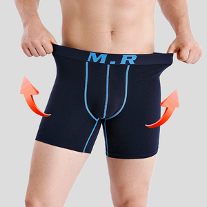 Biancheria intima da uomo in cotone personalizzato da uomo lunghe gambe antiusura comode scarpe sportive a quattro angoli <span class=keywords><strong>boxer</strong></span> a <span class=keywords><strong>gamba</strong></span> <span class=keywords><strong>lunga</strong></span> da uomo - Product Image 3