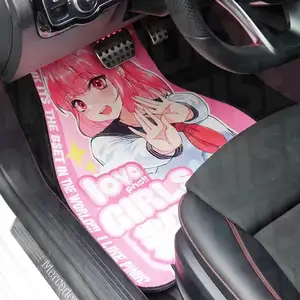 Conception personnalisée personnaliser logo anime tapis avant de voiture impression en gros sur demande jdm tapis de sol de voiture avec dos antidérapant