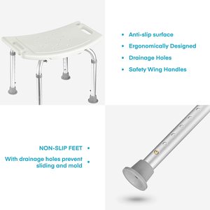 Wholesale Bath <strong>Chair</strong> Height Adjust <strong>Shower</strong> Seat Aluminum <strong>Shower</strong> Bench <strong>Chair</strong> <strong>for</strong> Bathroom - Product Image 3