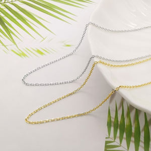 Cadena de eslabones de Plata de Ley 925 para mujer, joyería clásica para mujer, collar de cadena cruzada de plata 925 - Product Image 5