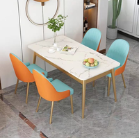 Ensemble de table à manger de style moderne et simple, produit en marbre, pour la salle à manger, chaise de luxe