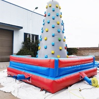 Mur d'escalade gonflable extérieur personnalisé pour enfants et adultes, avec toboggan, pour parcs d'attractions commerciaux et jeux sportifs d'escalade