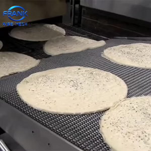 สายพานลำเลียงแบบตาข่ายลวดสแตนเลส 304 เกรดอาหาร สำหรับเตาอบพิซซ่า แบบถักทอ เชื่อมต่อได้ - Product Image 1