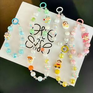 Chaîne de téléphone portable perlée Xiaoxin avec pendentif en plastique motif dessin animé, pour sac à dos femme et clés de voiture de couple, cadeaux à suspendre - Product Image 2