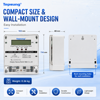 Compteur numérique monophasé à deux fils Tepsung EDB02, précision classe 1.0, 80A-100A max, 0-999999.99 KWH