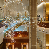 Lustre décoratif de personnalisation exquise, éclairage d'ingénierie, éclairage artistique créatif pour hall d'hôtel, luminaire suspendu