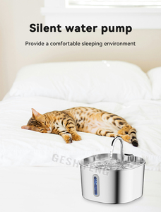 Auto-Circulating 2.2L Stainless Steel Pet <strong>Water</strong> Dispenser Silent Filter <strong>Dog</strong> &amp; Cat <strong>Fountain</strong> With Long Strip Window Monitor - Product Image 3