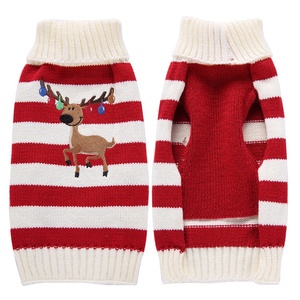 Kualitas tinggi rusa cetak pakaian anjing murah musim dingin mode garis natal Sweater - Product Image 2