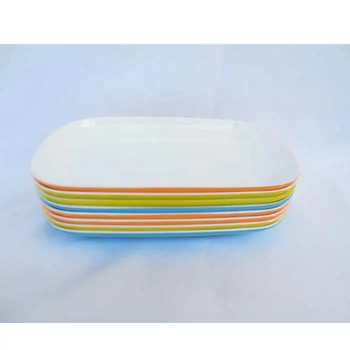 Plato para rozaduras de melamina de dos tonos, con placa de impresión de melamina, Color sólido, Rectangular, de plástico, blanco, se acepta