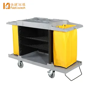 Fast-czech AF08159 Small Size Multifunctional Hotel Service Cart Cleaning Janitor Cart Housekeeping Janitor Cart