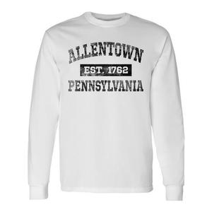 T-shirt a maniche lunghe Allentown Pennsylvania con design con scritte Est 1762 - Product Image 1
