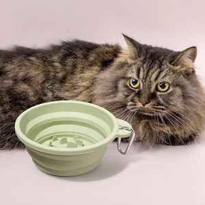 Hot-selling Practical Customized 450ml Silicone Slow Food Pet Bowl Foldable Dog Cat Bowl Silicone Foldable Pet Bowl - Product Image 5