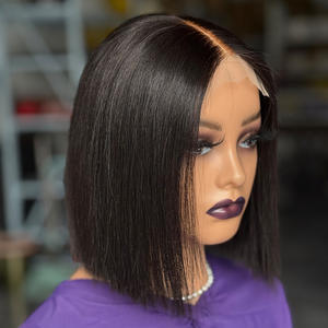 Парики на фронтальной сетке с короткими костями, прямые европейские человеческие волосы, парик, прозрачные, с 250% плотностью - Product Image 3