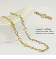 Collier chaîne cubaine en laiton brut, forme étoile, style hip-hop, bijoux de mode pour homme et femme, vente en gros