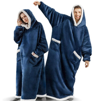 Couverture à capuche portable TV surdimensionnée Offre Spéciale, sweat-shirt à couverture polaire Sherpa longue avec poche géante