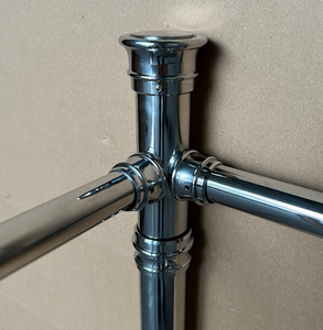 Lavabo de cerámica <span class=keywords><strong>Vintage</strong></span> para baño, lavabo doble blanco Luxor, soporte de consola, pata de encimera de cromo pulido, montado en la pared 2025 - Product Image 4