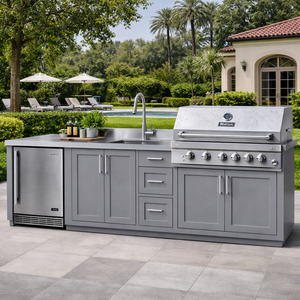 Cuisine barbecue extérieure  et station de grill pour villas Four électrique encastré sur mesure et gril en acier inoxydable - Product Image 2