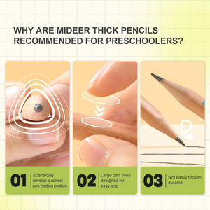 Mideer MD0169 Crayon d'illumination Triangle grossier 4B crayons pour enfants - Product Image 3