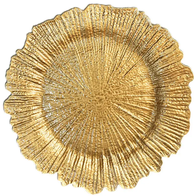 13 inch gold reef charger plates wedding decoration melamine plates for restaurant