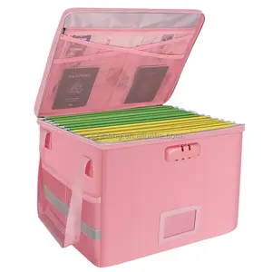 Office Home File Organizer Box With Folding Fire Water Resistant A4 Legal Fireproof Document Box Document Pouch